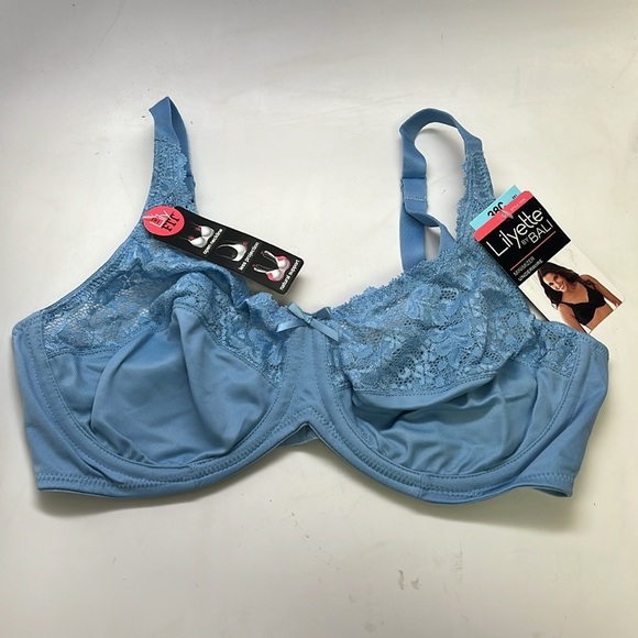 Women’s Lilyette Comfort Lace Minimizer Bra 38C, Blue Sky Ahead New With Tags! - Picture 2 of 9